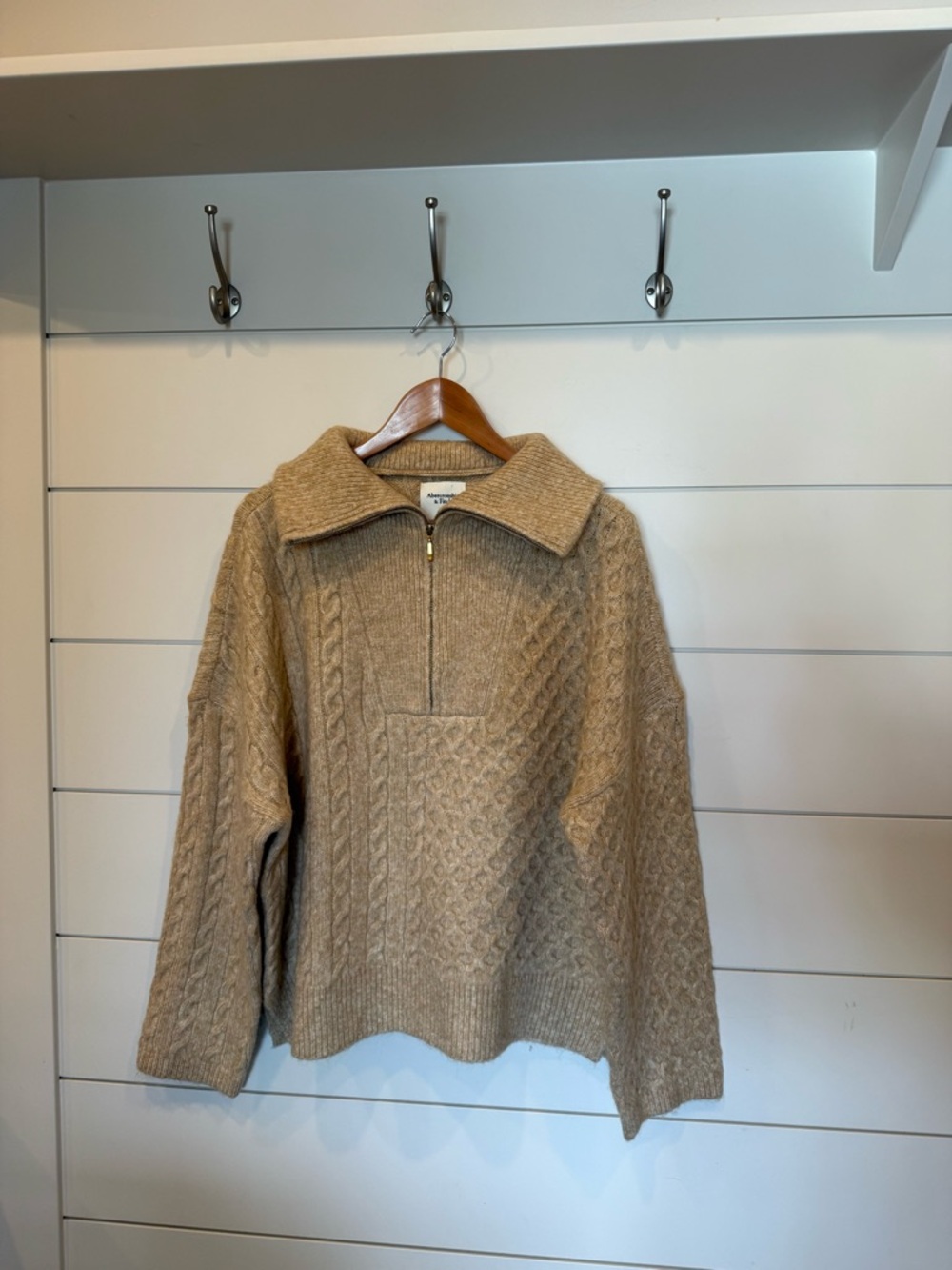 Abercrombie & Fitch Cable Knit Half Zip Sweater XL